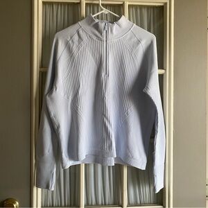 Calia Relaxed Seamless 1/4 Zip Long Sleeve in Pale Blue